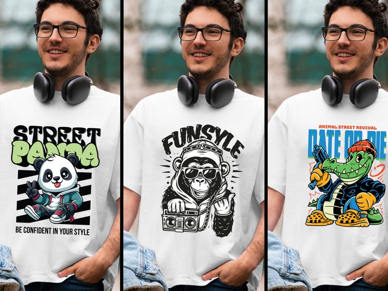 3 different design t-shirt mockups.