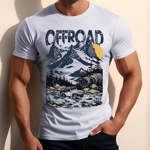 Close-up of a high-quality adventure graphic on a T-shirt, emphasizing crisp details and vibrant colors.