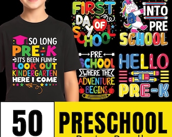 Paquete de diseño preescolar: 50 archivos PNG y SVG de regreso a clases