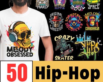 Hip-Hop T-Shirt Designs: 50 PNG Urban Streetwear Illustrations