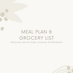 Weekly Meal Plan and Grocery List
