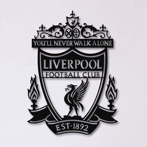 Liverpool FC, You'll Never Walk Alone Metal Wall Art Sign, Shankly Gates, Decor Gift, Living Room Wall Decor, Metal Wall Hanging, YNWA Sign