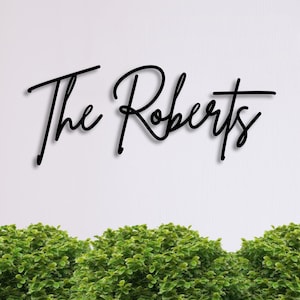 Custom Last Name Metal Sign: Powder-Coated Stainless Steel