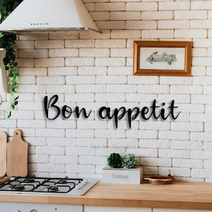 Bon Appetit - Metal Sign Wall Art - Kitchen Metal Wall Decoration, Housewarming Gift, Kitchen Wall Hanging, Gift for her, Kitchen Decor