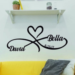 Personalized Wedding Gift for Couple | Custom Infinity Sign | Wedding Date Sign Metal Engagement Sign Anniversary Gift | Valentine Gift