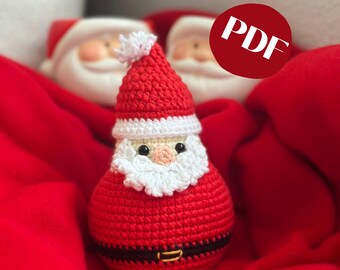 Crochet Santa Amigurumi Pattern, Christmas Ornament (PDF Pattern)