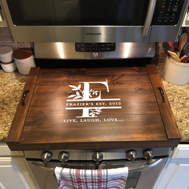Live, Laugh, Love Stove Cover, Natural Gas Stove Top Cover, Electric