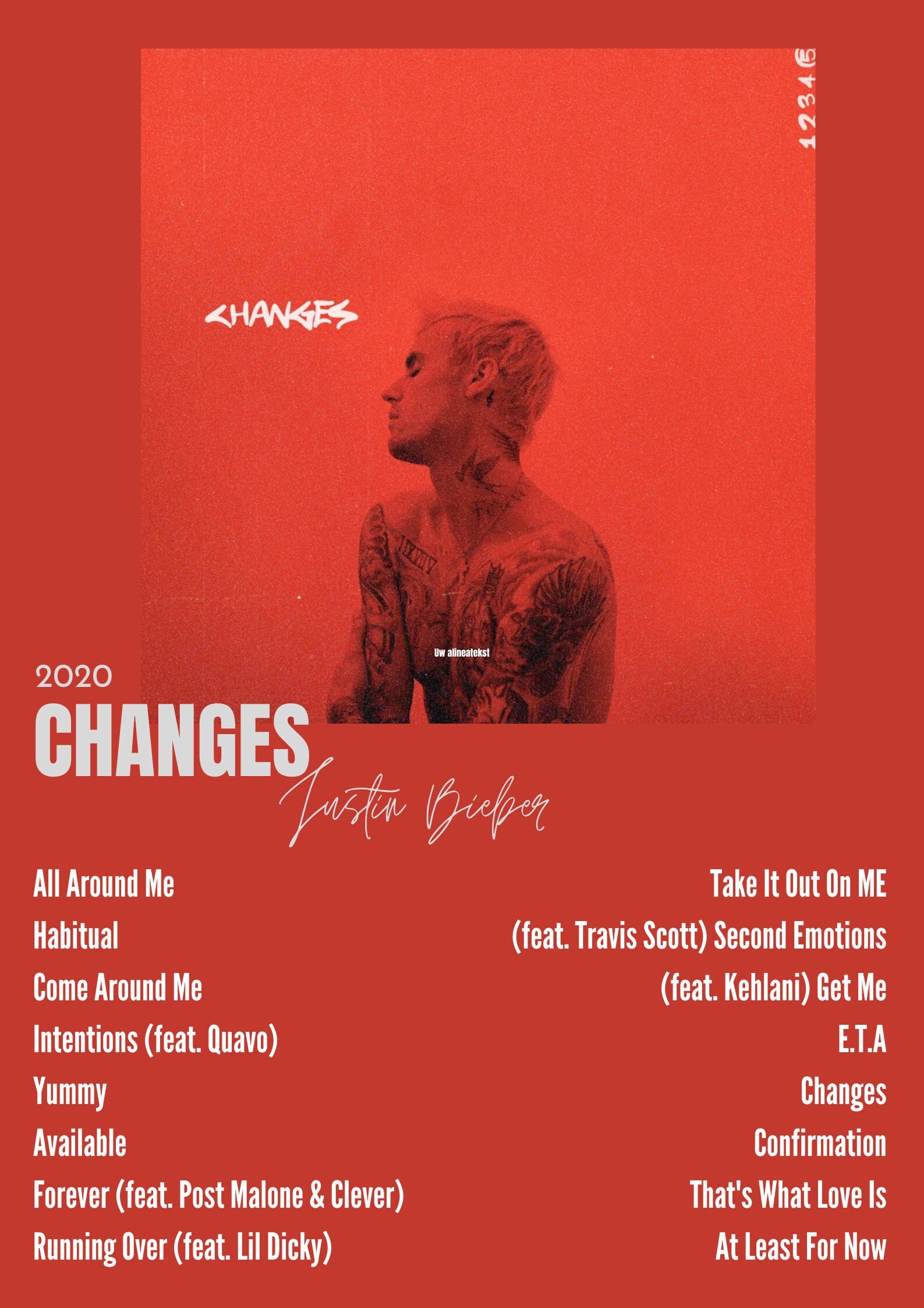 Justin Bieber Changes Poster - Etsy