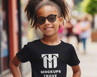 Gildan 5000B Mockup, Kinder Schwarzes T-Shirt Mockup, 5000B Mockup, Gildan T-Shirt Mockup, Kinder Mockup, Kinder T-Shirt Mockup, Gildan Model