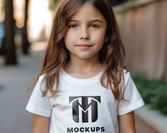 Gildan 5000B Mockup, Kinder weißes T-Shirt Mockup, 5000B Mockup, Gildan T-Shirt Mockup, Kinder Mockup, Kinder T-Shirt Mockup, Gildan Model