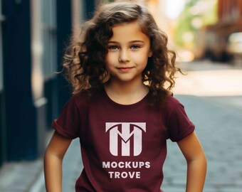 Gildan 5000B Mockup, Kinder Maroon T-Shirt Mockup, 5000B Mockup, Gildan T-Shirt Mockup, Kinder Mockup, Kinder T-Shirt Mockup, Gildan Model