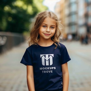 Kids T-shirt Mockup Gildan 5000B, Navy Blue T-shirt Mockup, 5000B Mockup, Kids Mockup, Lifestyle Mockup, Summer Mockup, Digital Mockup