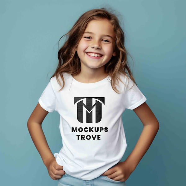 Kids T-shirt Mockup Gildan 5000B, White T-shirt Mockup, 5000B Mockup, Kids Mockup, Lifestyle Mockup, Summer Mockup, Digital Mockup