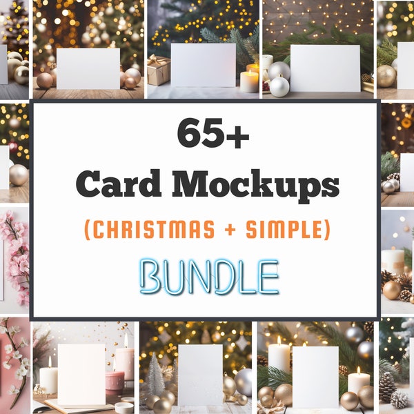 Card Mockups Bundle, Christmas Card Mockup Bundle, 5x7 Card Mockups, 7x5 Card Mockups, Greeting Card Mockup, Stationery Mockup, Card Mockups