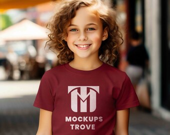Gildan 5000B Mockup, Kinder Maroon T-Shirt Mockup, 5000B Mockup, Gildan T-Shirt Mockup, Kinder Mockup, Kinder T-Shirt Mockup, Gildan Model