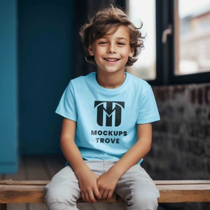 Kids T-shirt Mockup Gildan 5000B, Grey T-shirt Mockup, 5000B Mockup, Kids Mockup, Lifestyle Mockup, Summer Mockup, Digital Mockup