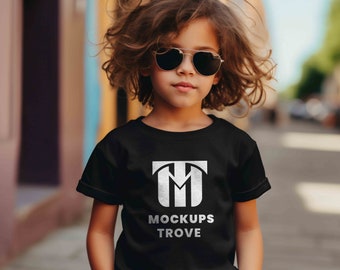 Gildan 5000B Mockup, Kinder Schwarzes T-Shirt Mockup, 5000B Mockup, Gildan T-Shirt Mockup, Kinder Mockup, Kinder T-Shirt Mockup, Gildan Model