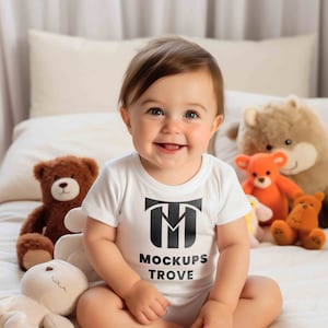 Bella Canvas 3001B Baby Mockup, White T-Shirt Mockup, Bella Canvas Baby, 3001B Mockup, Kids Tshirt Mockup, Blank T-Shirt, Baby Onesie Mockup