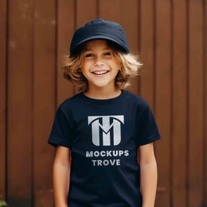 Kids T-shirt Mockup Gildan 5000B, Navy Blue T-shirt Mockup, 5000B Mockup, Kids Mockup, Lifestyle Mockup, Summer Mockup, Digital Mockup