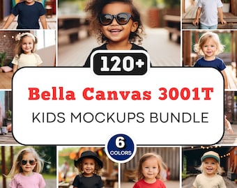 120+ Bella Canvas 3001T Mockups Bundel, Bella Canvas Bundel, T-shirt Mockup Bundel, Kids Mockup Bundel, Peuter Mockup Bundel, 3001T Mockups