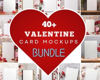 Valentine Card Mockups Bundle, 5x7 Card Mockup, Greeting Card Mockup, Wedding Card Mockup, Card Mockups Bundle, Stationary Mockup