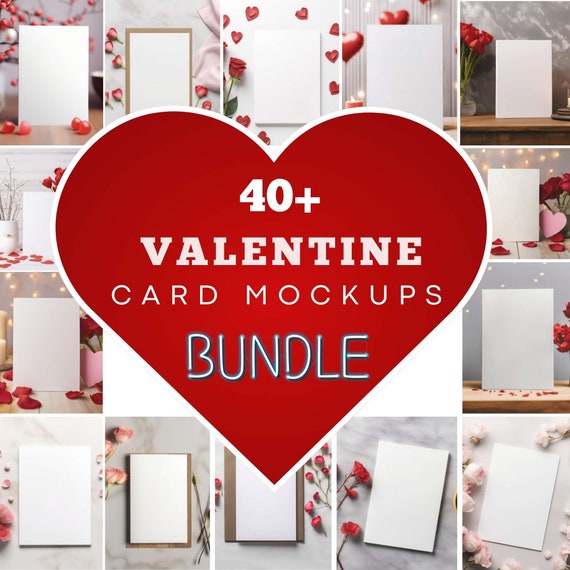 Valentine Card Mockups Bundle, 5x7 Card Mockup, Greeting Card Mockup, Wedding Card Mockup, Card Mockups Bundle, Stationary Mockup