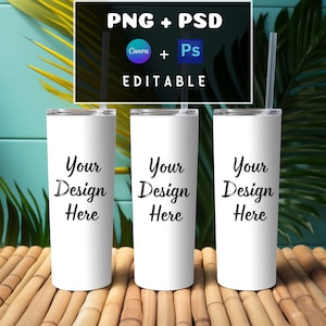 20oz Skinny Tumbler Mockup, Tumbler PNG Mockup, Tumbler Mockup Template, Tumbler PSD Mockup, Canva Tumbler Mockup, Tumbler Mockup Photoshop