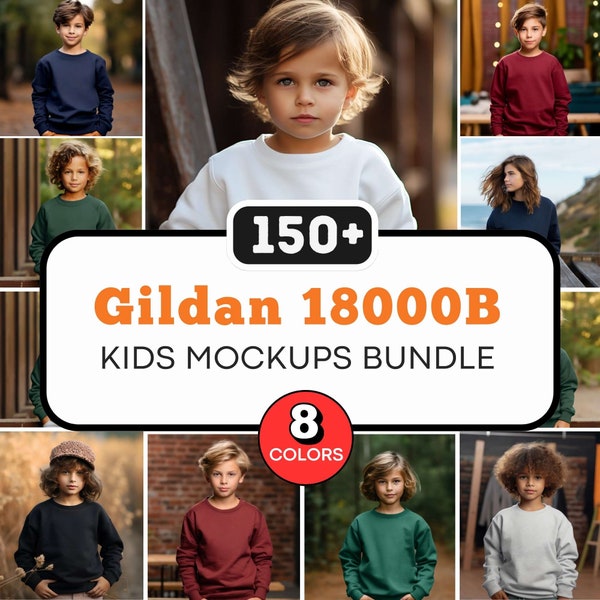 150+ Gildan 18000B Mockups Bundle, Sweatshirt Mockup Bundle, Kids Mockup Bundle, Kids Sweatshirt Mockup Bundle, Gildan Mockup Bundle