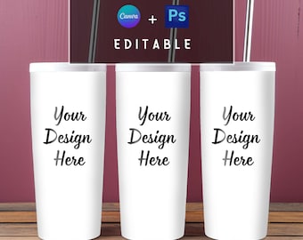 Transparent Tumbler Mockup Template, Tumbler PNG Mockup, Tumbler PSD Mockup, Canva Tumbler Mockup, Photoshop Tumbler Mockup Template