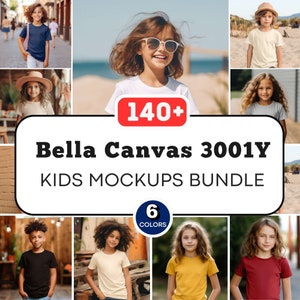 Kids T-shirt Mockup Bundle, Bella Canvas 3001Y Mockup Bundle, Whole Section Bundle, Kids Mockup Bundle, Bella Canvas Bundle, Digital Mockups