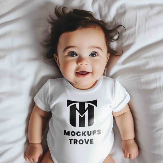 Baby Onesie Mockup Bella Canvas 3001B, White T-shirt Mockup, Kids