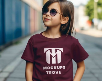 Gildan 5000B Mockup, Kinder Maroon T-Shirt Mockup, 5000B Mockup, Gildan T-Shirt Mockup, Kinder Mockup, Kinder T-Shirt Mockup, Gildan Model