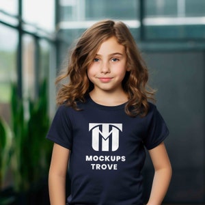Kids T-shirt Mockup Gildan 5000B, Navy Blue T-shirt Mockup, 5000B Mockup, Kids Mockup, Lifestyle Mockup, Summer Mockup, Digital Mockup