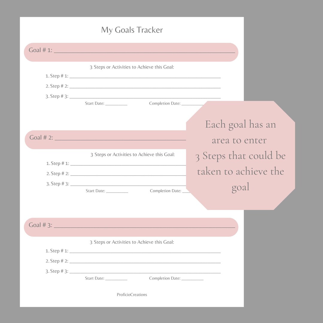 Printable Digital Goals Tracker: Self-help, Personal Growth, Self ...