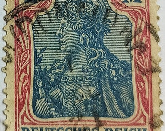 1920 Seltene Ausgabe Antike Germania Kaiser Deutsches Reich 2 M Briefmarke mit Wasserzeichen