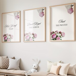 Peony Home Wall Art, Office Wall Decor, Printable Wall Art, Positives, Motivational, Work Hard Quotes, Minimal Wall Art, Work Hard Frame