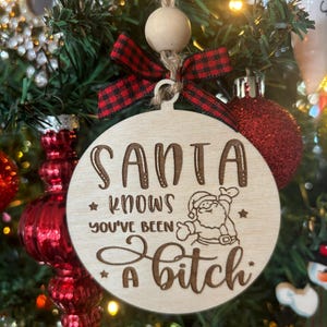 Santa Knows Christmas Ornament