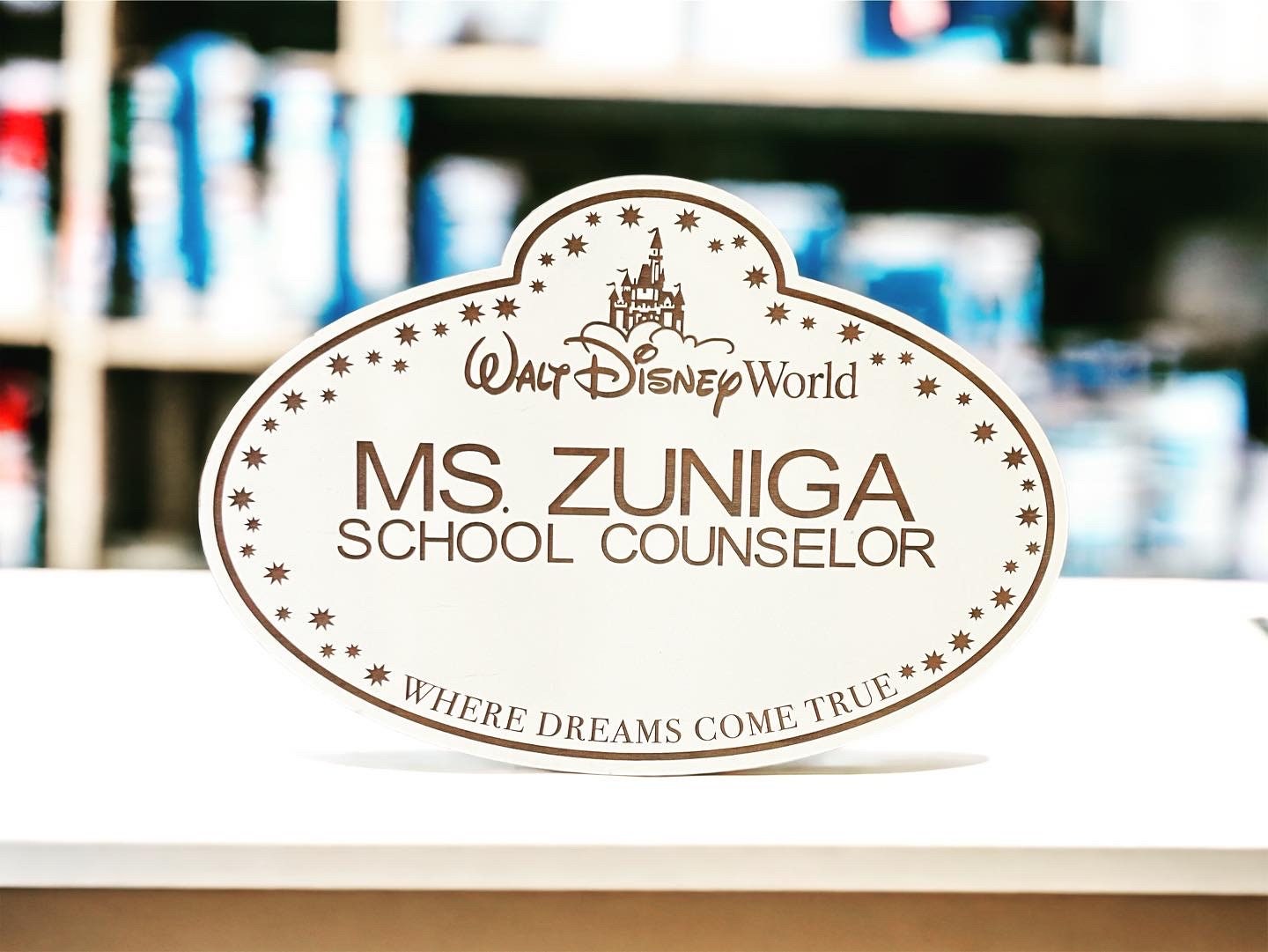 Personalized Disney Name Badge Sign – Custom Engraved Wall or Door ...