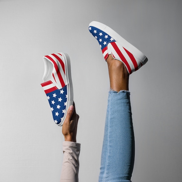 American Flag Women’s slip-on canvas shoes