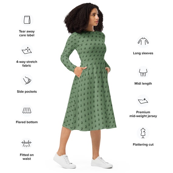 sachin and babi light blue dress Women's Long Sleeve Midi Dresses