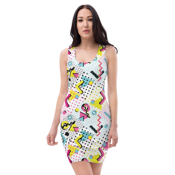Vestido ajustado de los años 80