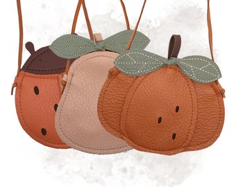 Ladybug, pear and pumpkin shoulder bag, kids bags, girls bag, purse for girls, kids purse, bags for kids