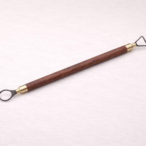 Dubbeländad keramiktrimverktyg, volframkarbid keramiskt lerverktyg, trähandtag