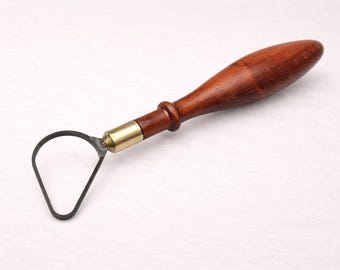Handgemachte Tear Drop Keramik Trimm-Werkzeug - Doppelendige Keramik Ton Schlaufe, Hartholz Griff