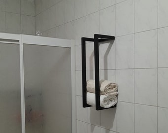 Metal Wall Mounted Bathroom Towel Rack, Blanket Storage, Towel Holder, Minimalist Bathroom Design