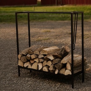 Metal Firewood Rack, Modern Design Firewood Storage, Durable Steel Firewood Rack, Garden Decor, Housewarming Gift
