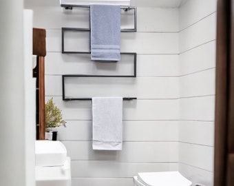 Wall Mounted Towel and Blanket Holder, Minimalist Bathroom Design, Hand Towel Holder