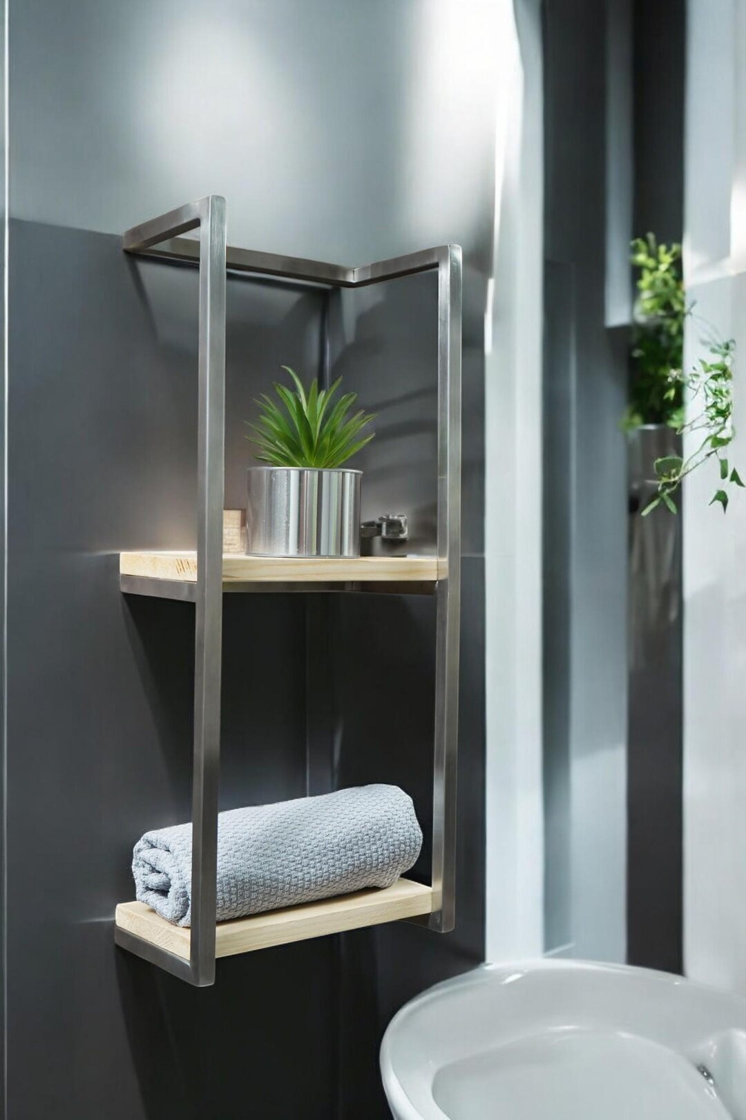 Modern Bathroom Towel Rack, Brushed Nickel Towel Holder, Aesthetics