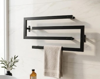 Modern Metal Towel Rack, Wall Mounted Bathroom Organizer, Minimalist Luxury Home