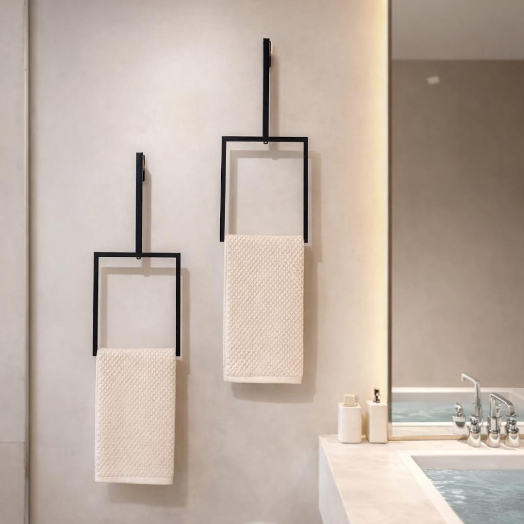 Toallero moderno de pared, toallero minimalista para baño - Etsy España